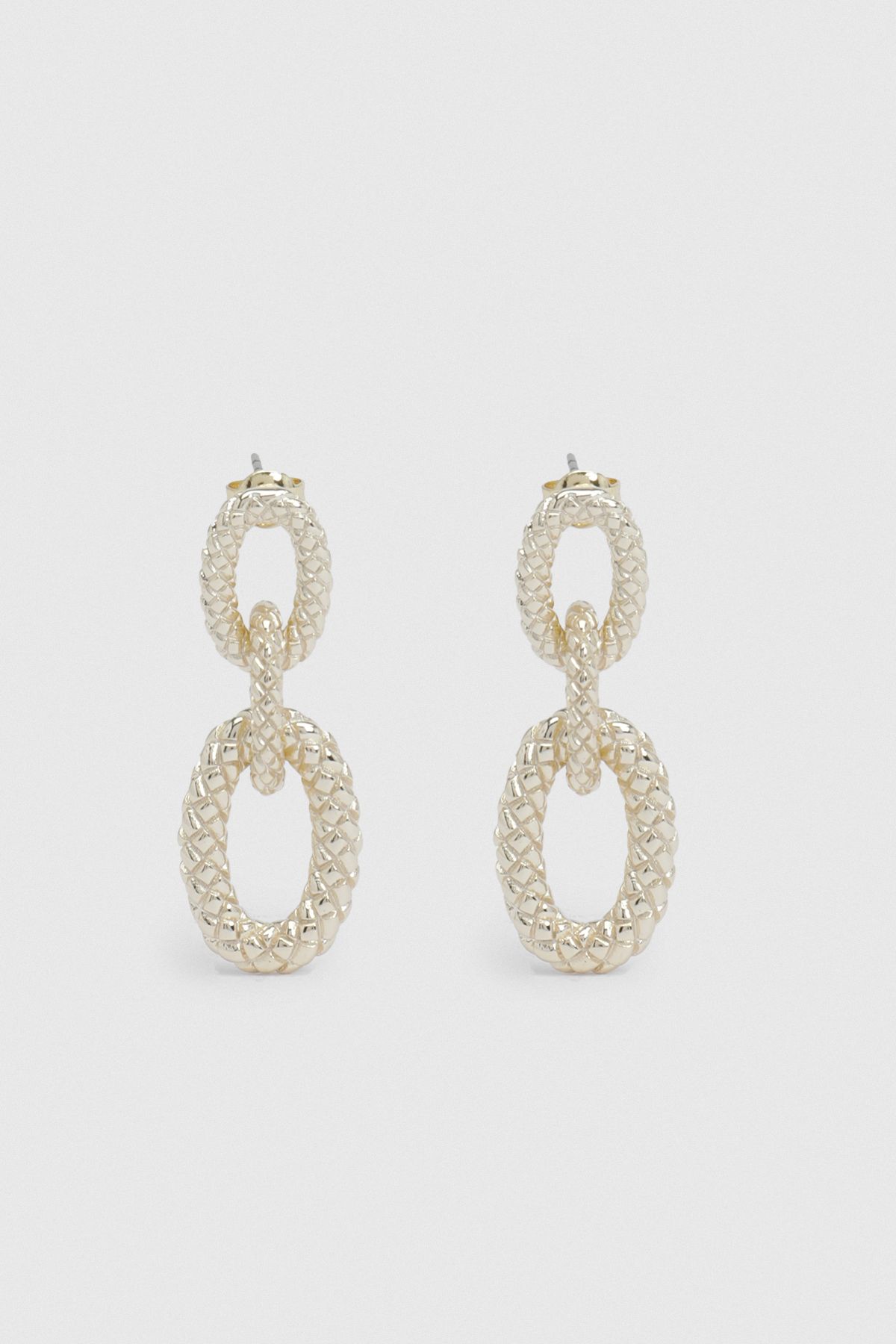 KarenMillen Woven Link Drop Earrings