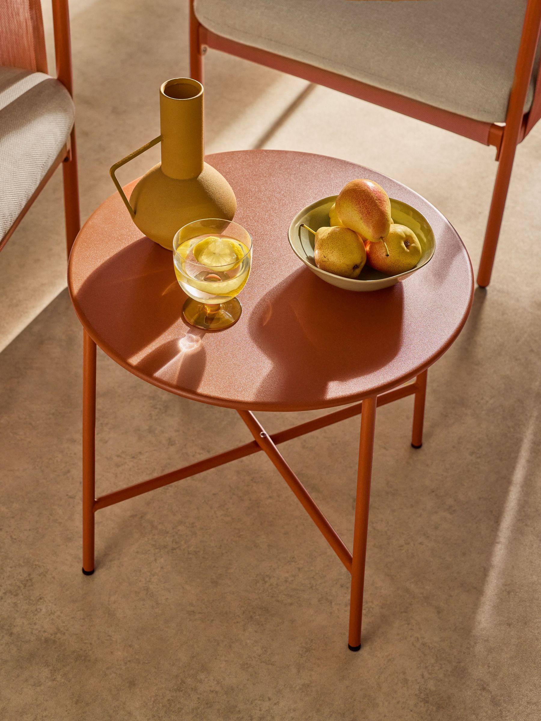 3 Piece Estelle Garden Chair and Table Bistro Set in Terracotta