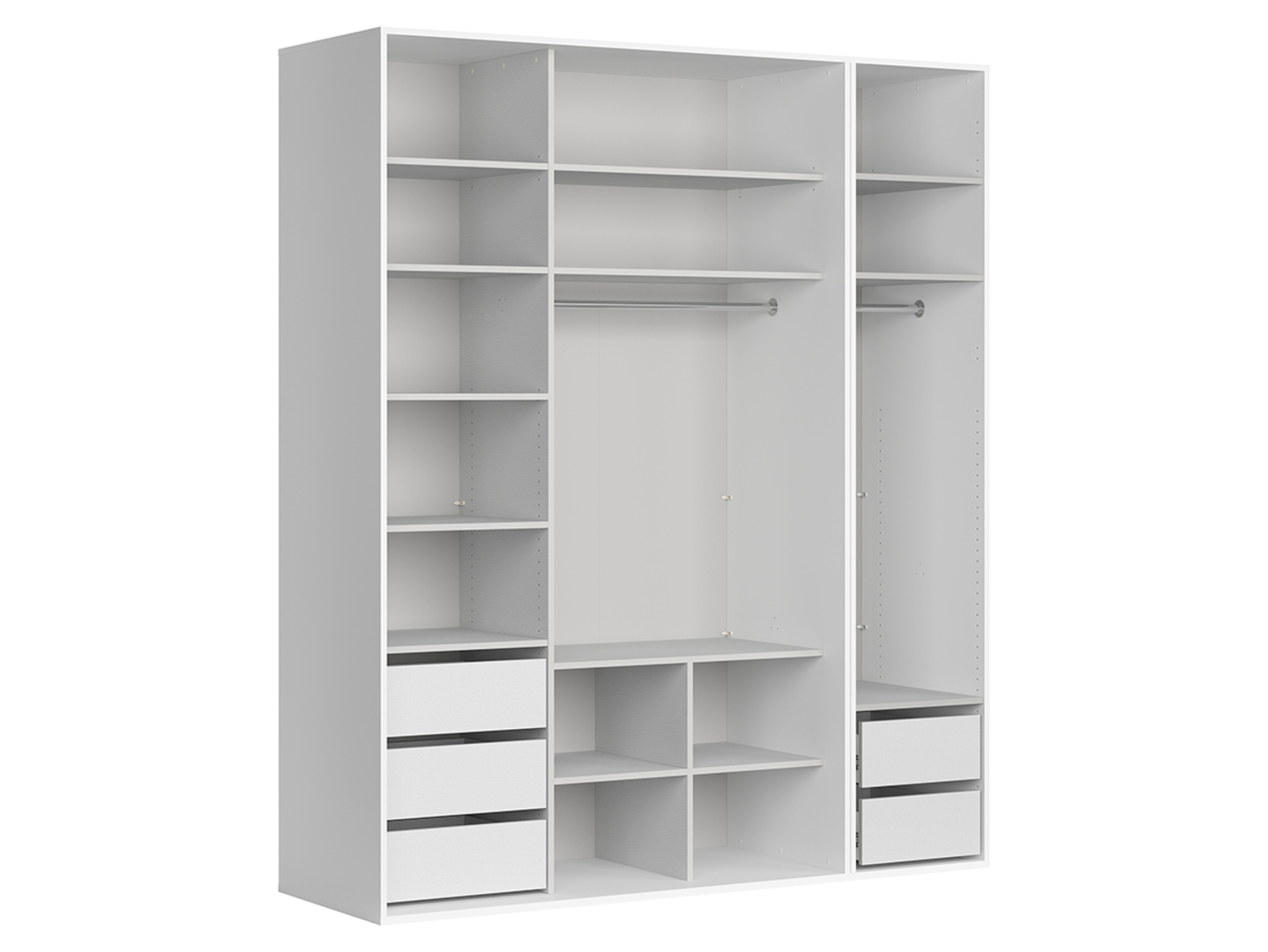 Szafa modułowa Flex 200 cm garderoba otwarta biała