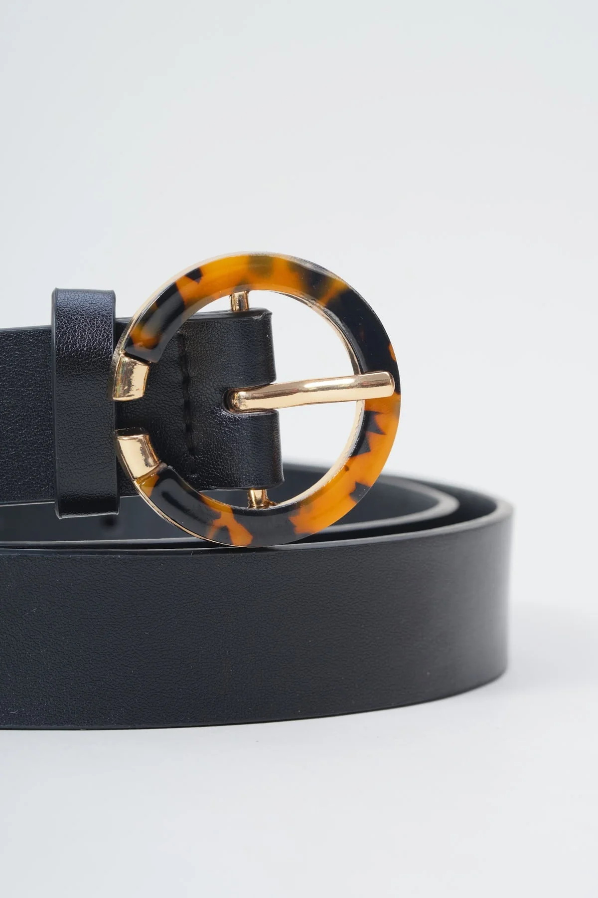 Black Belt with Contrast Buckle - Size M/L