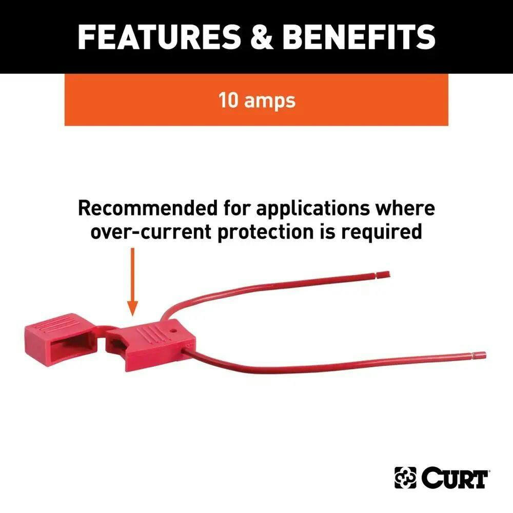 CURT 10-Amp In-Line Fuse Holders, 12-pk