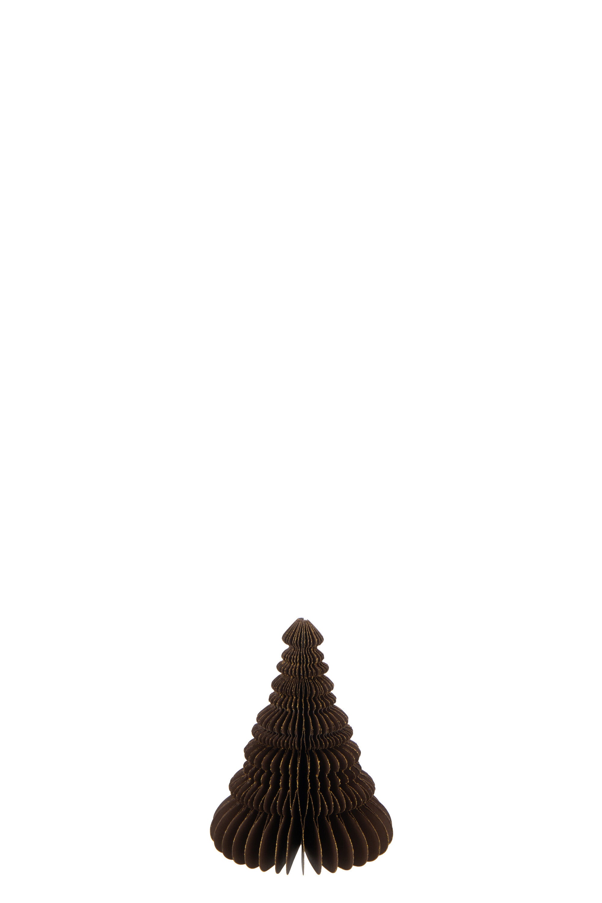 J-Line kersthanger Kerstboom - papier - bruin - small - 2 stuks