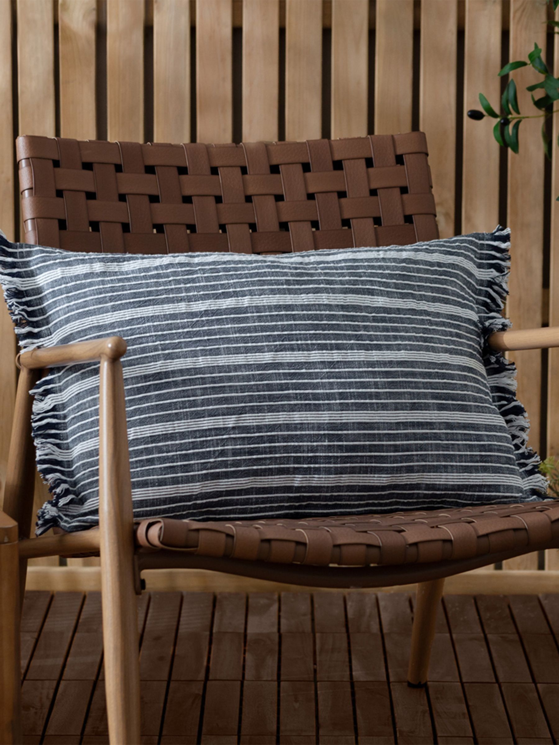 Yard Navy Tide Textured Stripe Outdoor Cushion