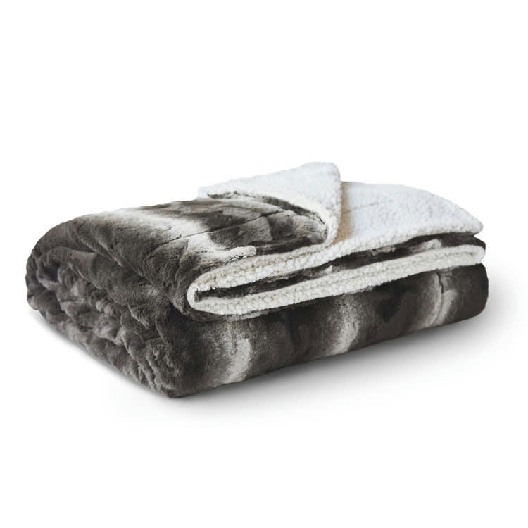 - Plaid fausse fourrure marron 220x240cm