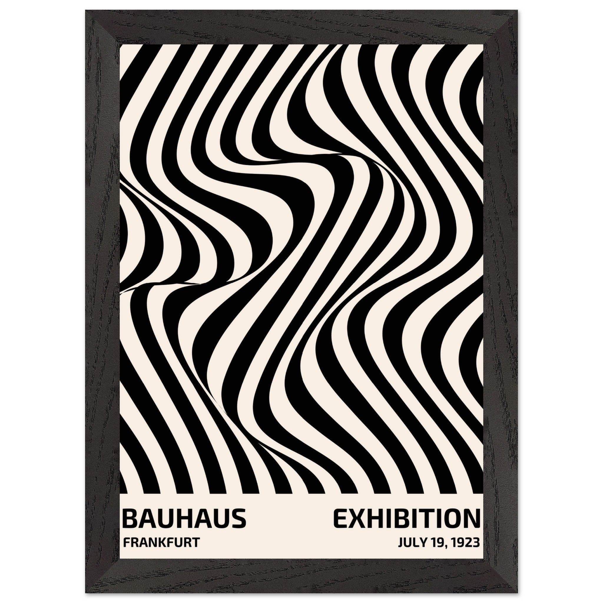 Artfulprints Poster met Lijst Bauhaus - Exhibition Frankfurt  - A4 21x29.7 cm - Zwart / Wit