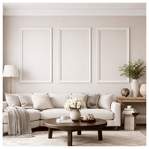 Kit de stuc mural, cadre décoratif prêt à poser DP1 99x59cm, facile à installer, résistant aux chocs en polystyrèn dur