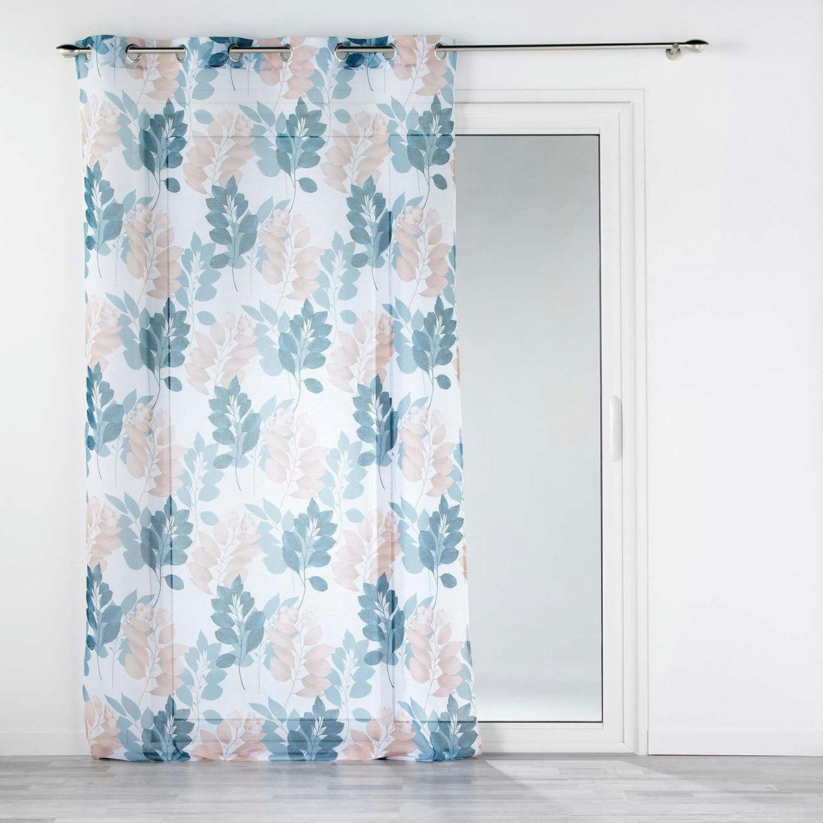 BELLINE - Voilage sable blanc bleu 140x240cm