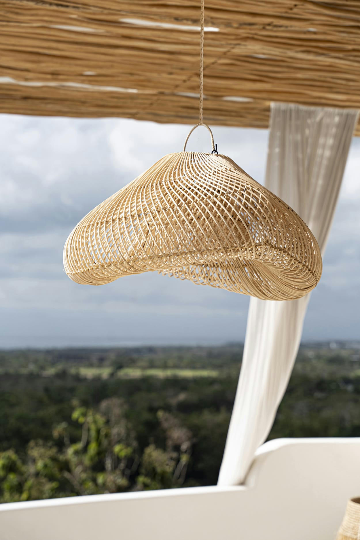 CLOUD - Abat-jour en rotin naturel 60x35