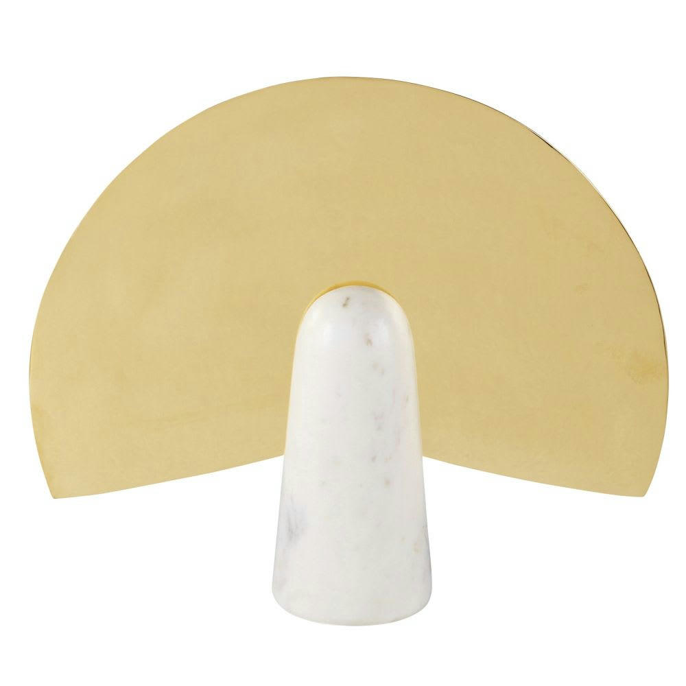 HAbANA - Statuette en métal doré et marbre beige H26