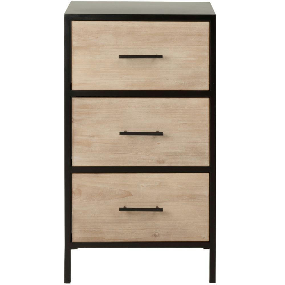 - Petit meuble 3 tiroirs beige et noir mat