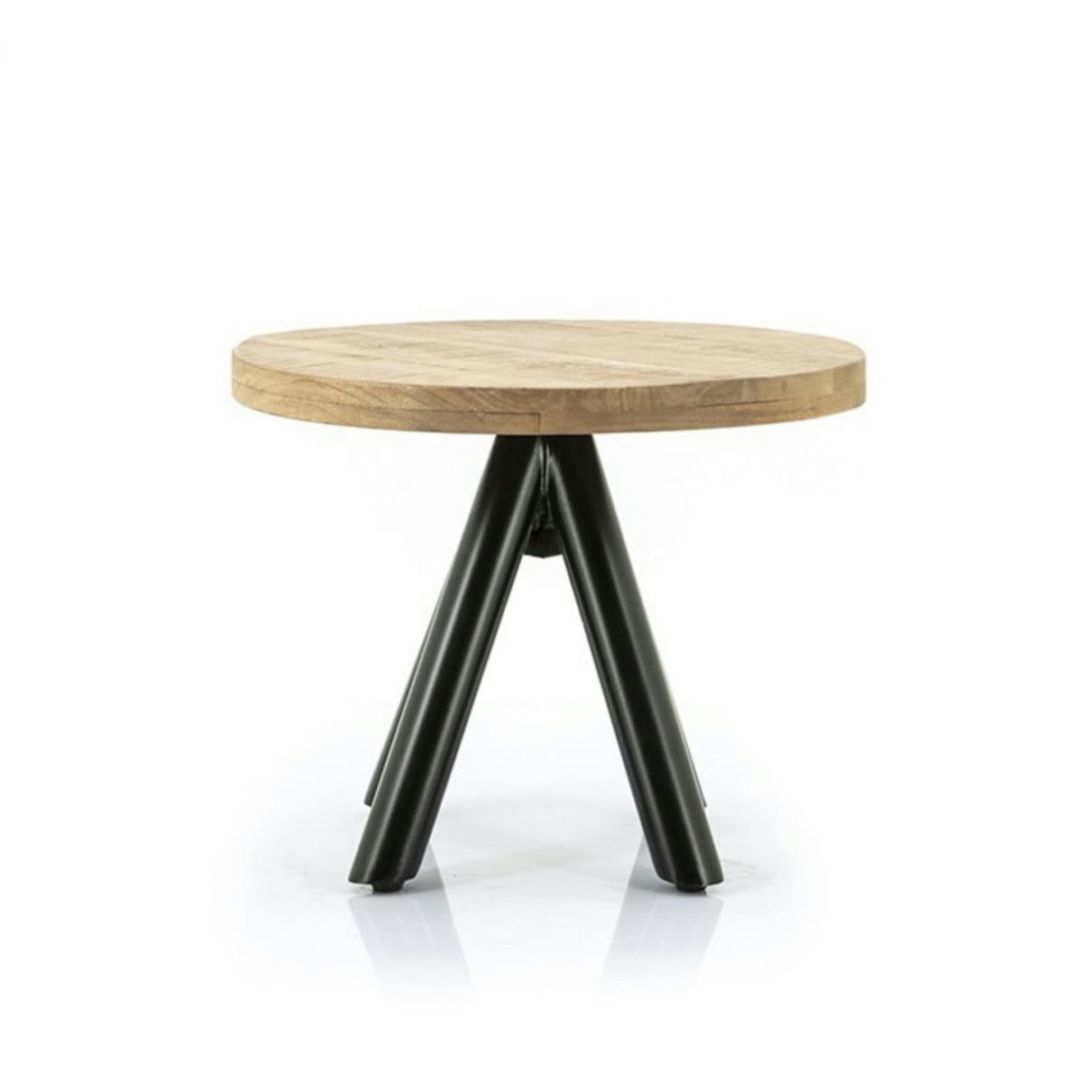 LISETTE - Table d'appoint ronde 50cm en bois et métal