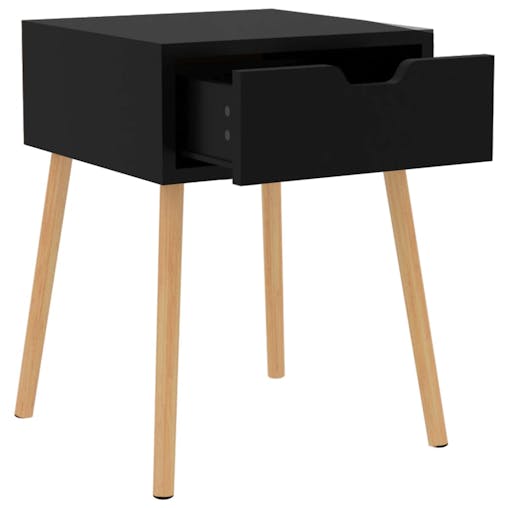 NNEVL Bedside Cabinet Black 40x40x56 cm Chipboard