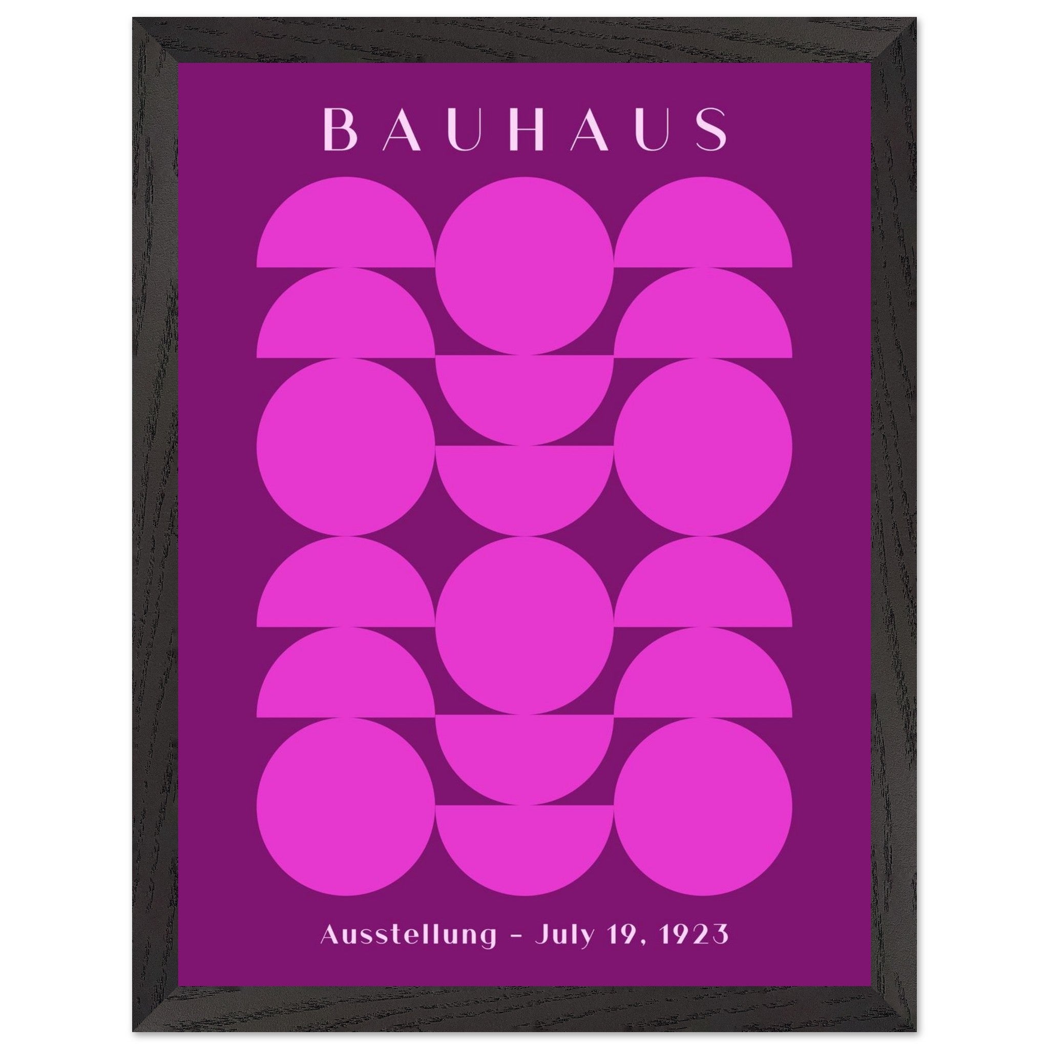 Artfulprints Poster met Lijst Bauhaus - Ausstellung 1923  - 30x40 cm - Paars