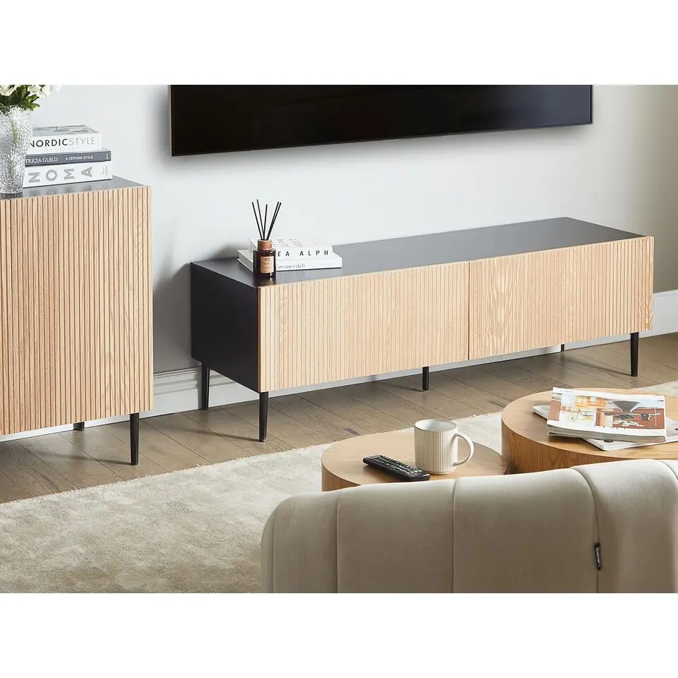 BLYTHE - TV-meubel - Zwart/Bruin - MDF