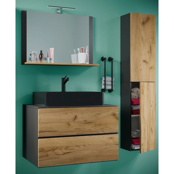 Waschplatz-Set »Lendas«, 4-tlg., 80 cm, anthrazit
