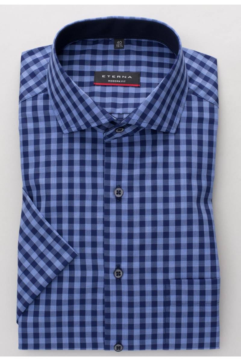 ETERNA Modern Fit Hemd mittelblau, Kariert