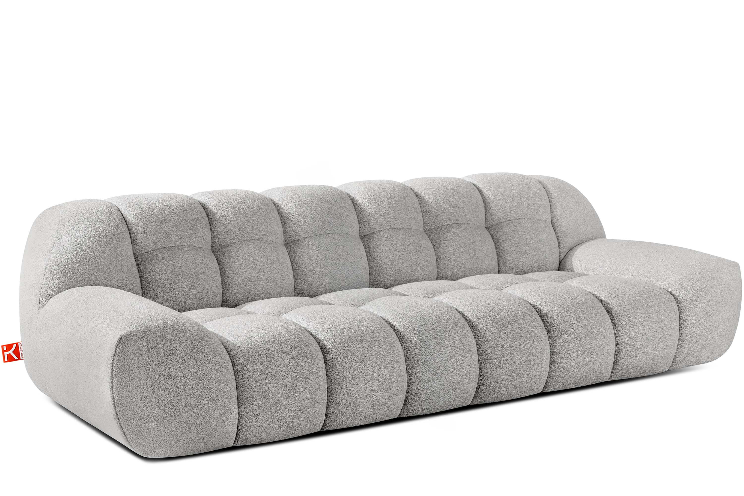 KONSIMO VENA Sofa trzyosobowa styl japandi, efekt "bubble" tkanina boucle