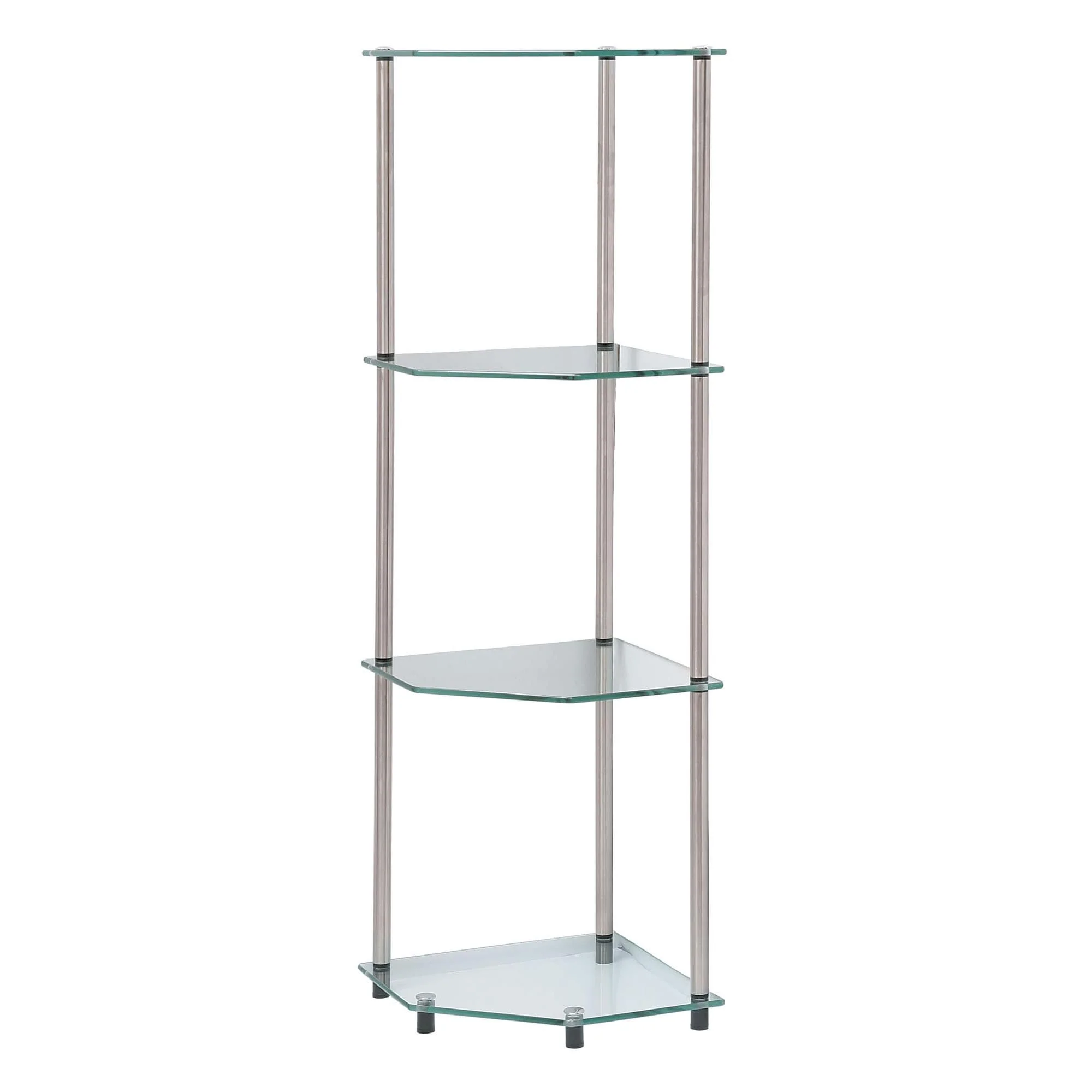 Convenience Concepts Designs2Go Classic Glass 4 Tier Corner Shelf