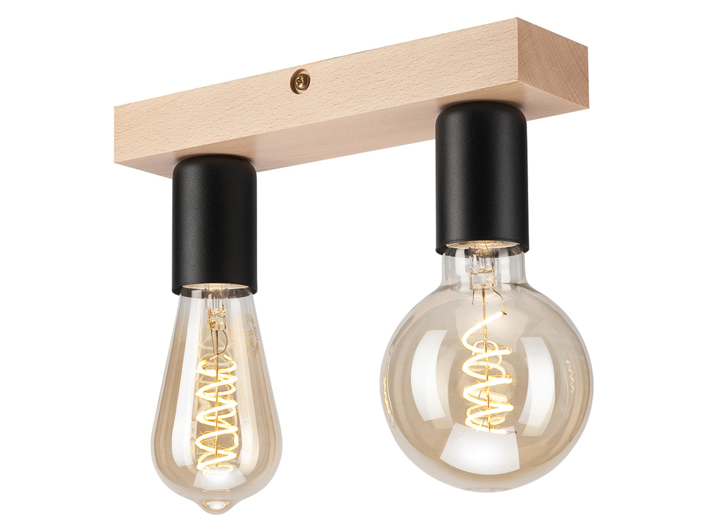 Lampa sufitowa Vito 2-punktowa drewniana beżowa