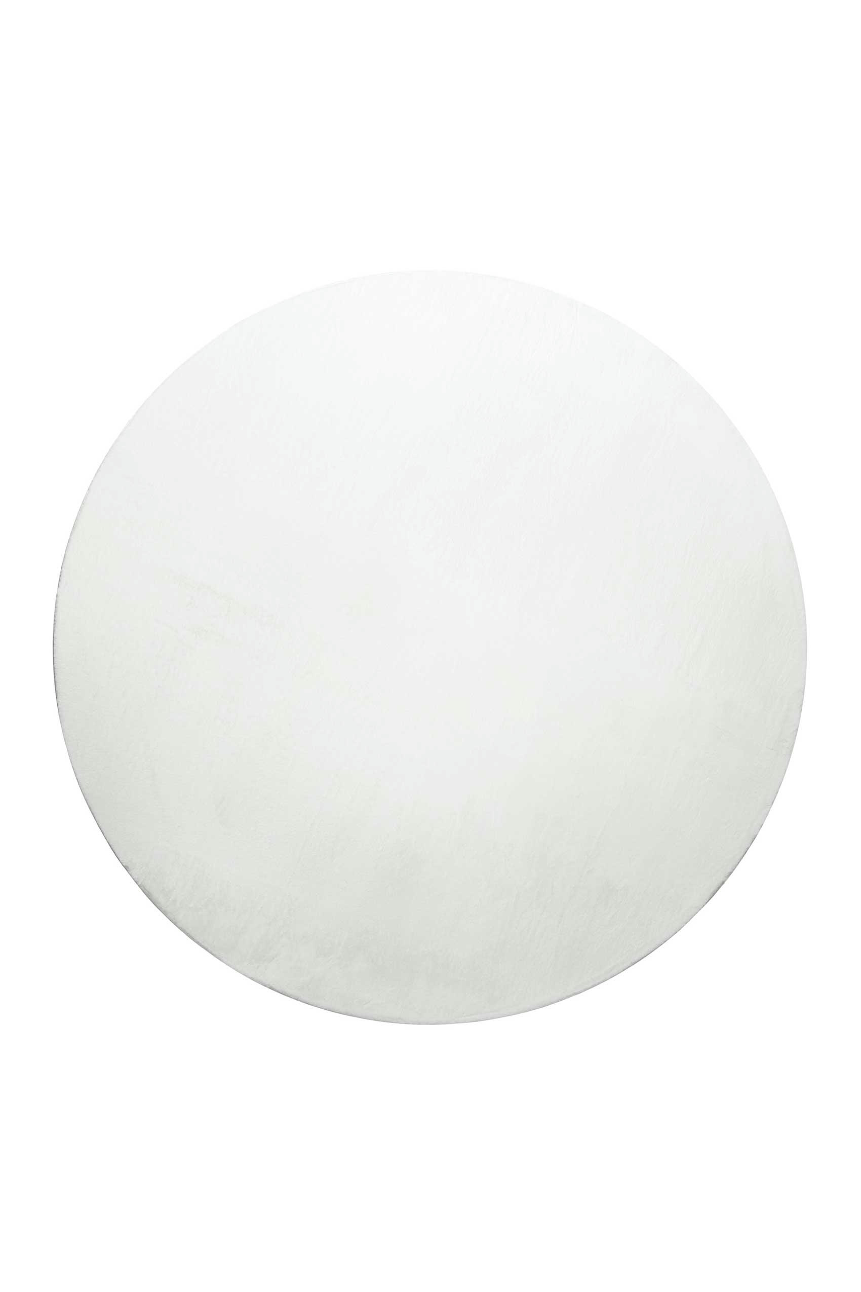 VILLA ROSSO - Tapis rond tufté mèches rases (15mm) blanc 80 D
