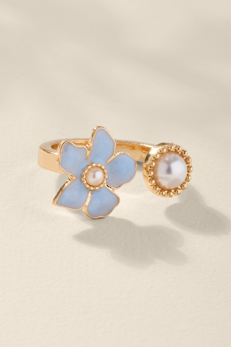 Kristine Pearl Floral Adjustable Ring