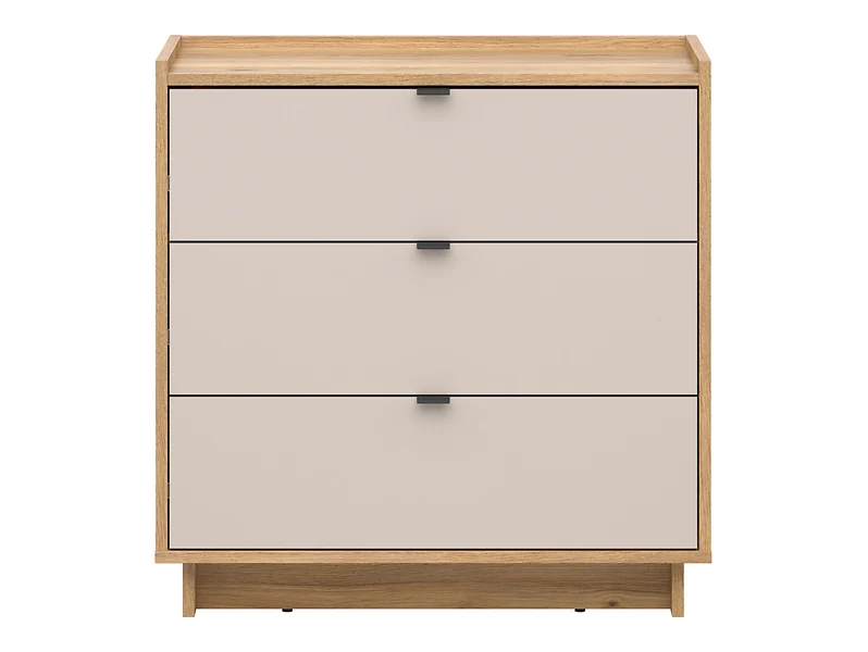 Komoda Dalva 85 cm z 3 szufladami dąb mauvella/kaszmir