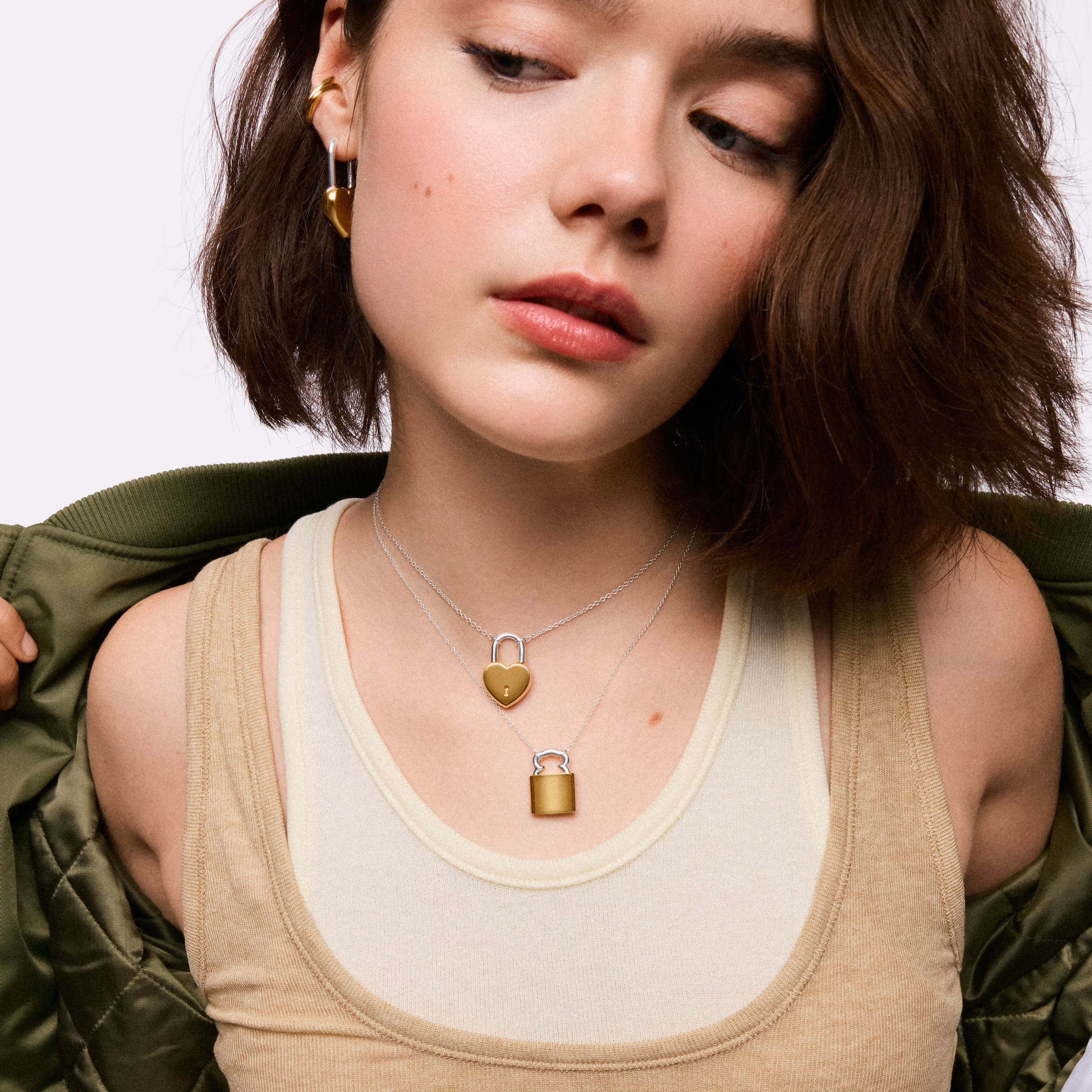 Collar bicolor motivo corazón candado TOUS Unlock