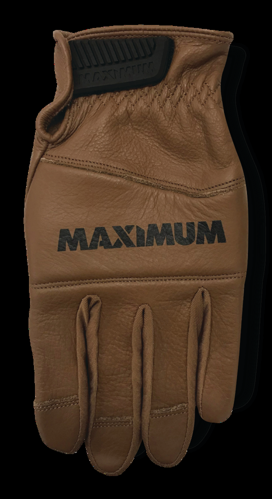 MAXIMUM Premium Leather Velcro Cuff Work Glove, Brown, Assorted Sizes