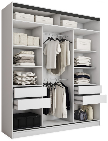 Szafa przesuwna 200 cm LOFT MAX biały