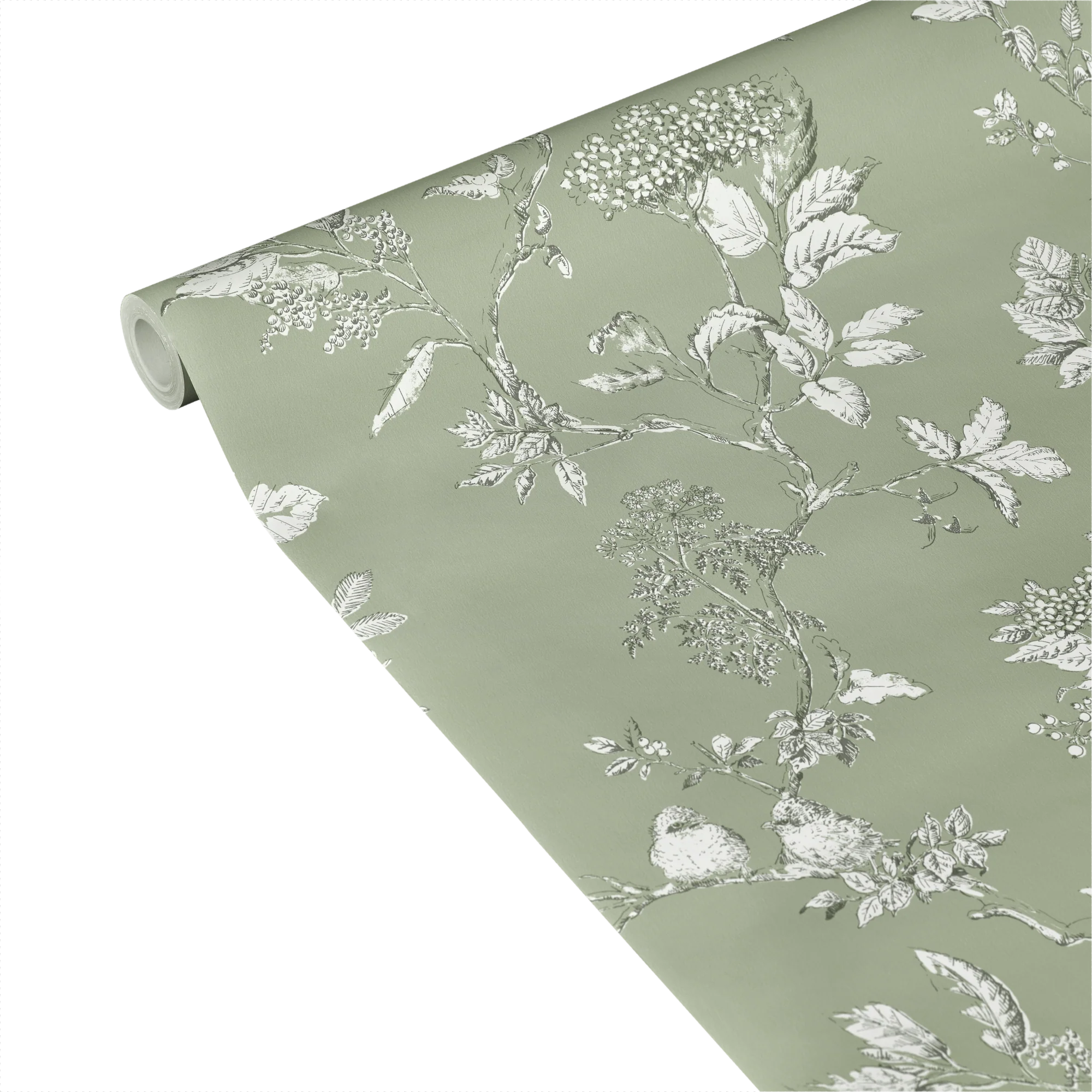 LAURA ASHLEY Papier peint intissé ELDERWOOD vert de gris