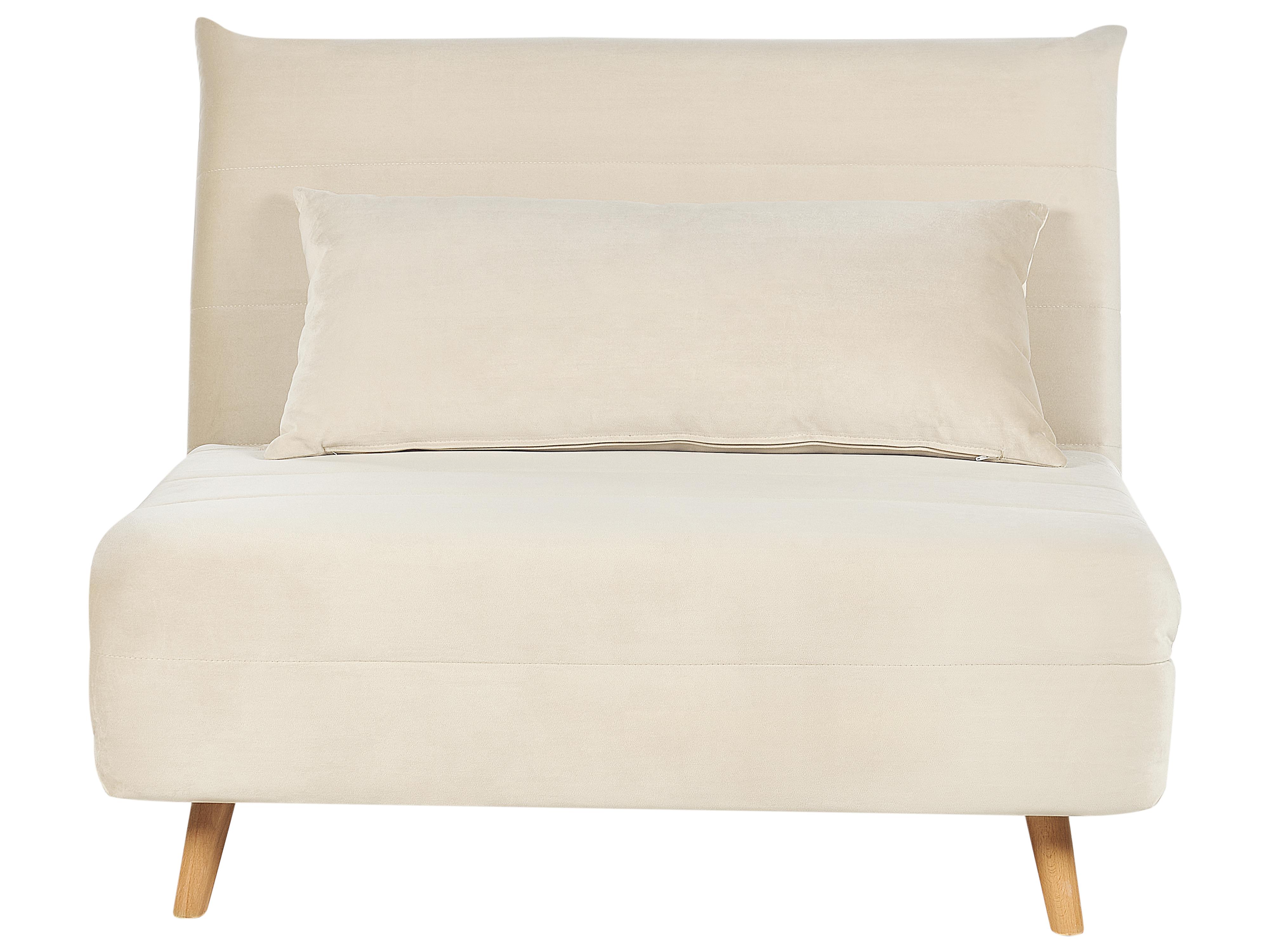 Single Sofa Bed SETTEN Velvet Light Beige