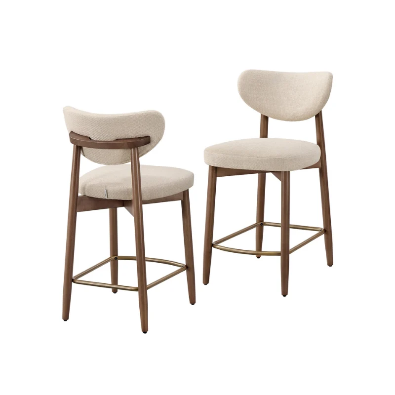 Collection Mazio-Tabourets de Bar en Bois Massif avec Dossier