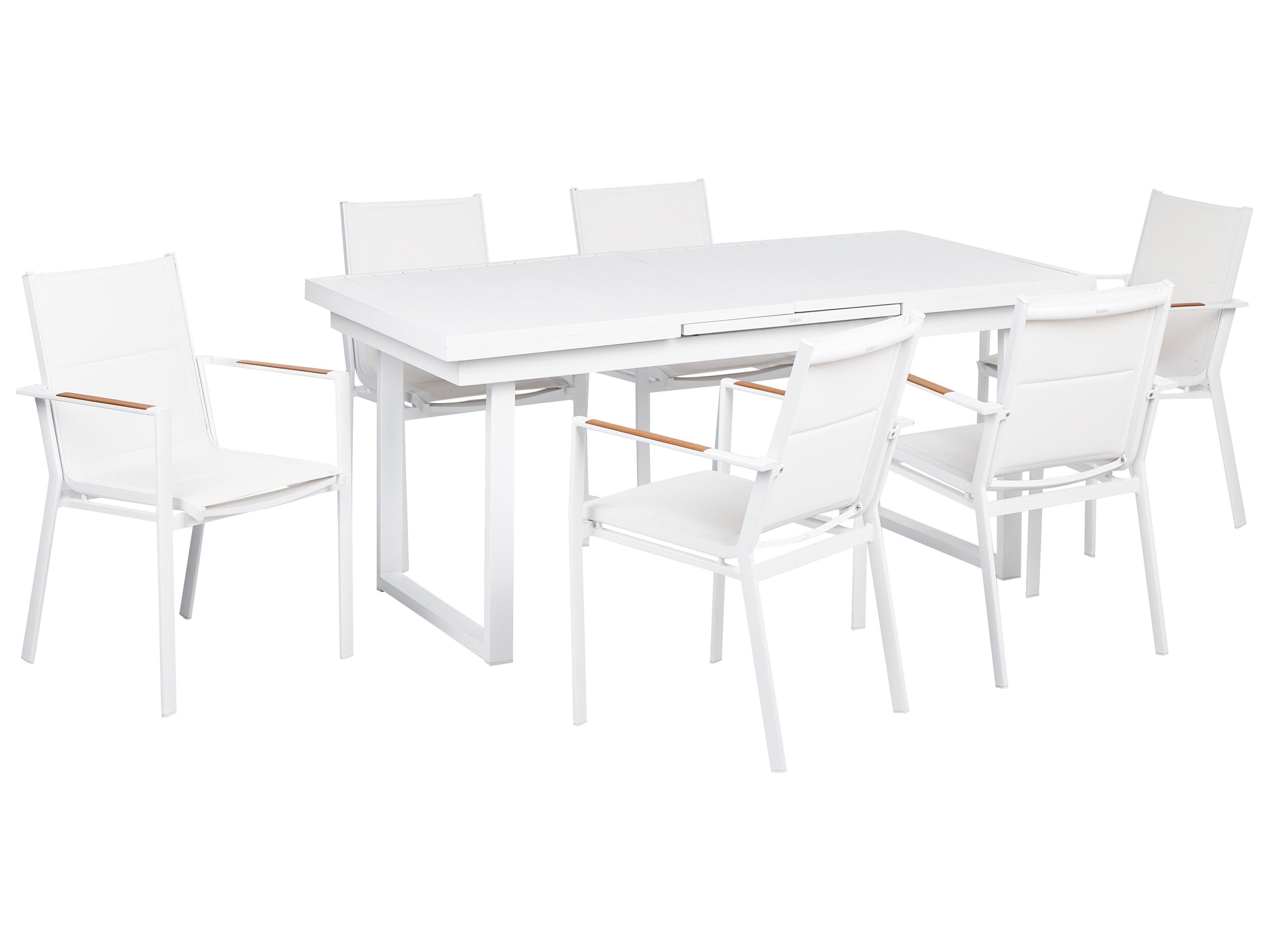 Garden Dining Set 6 Seater VALCANETTO/BUSSETO Metal White