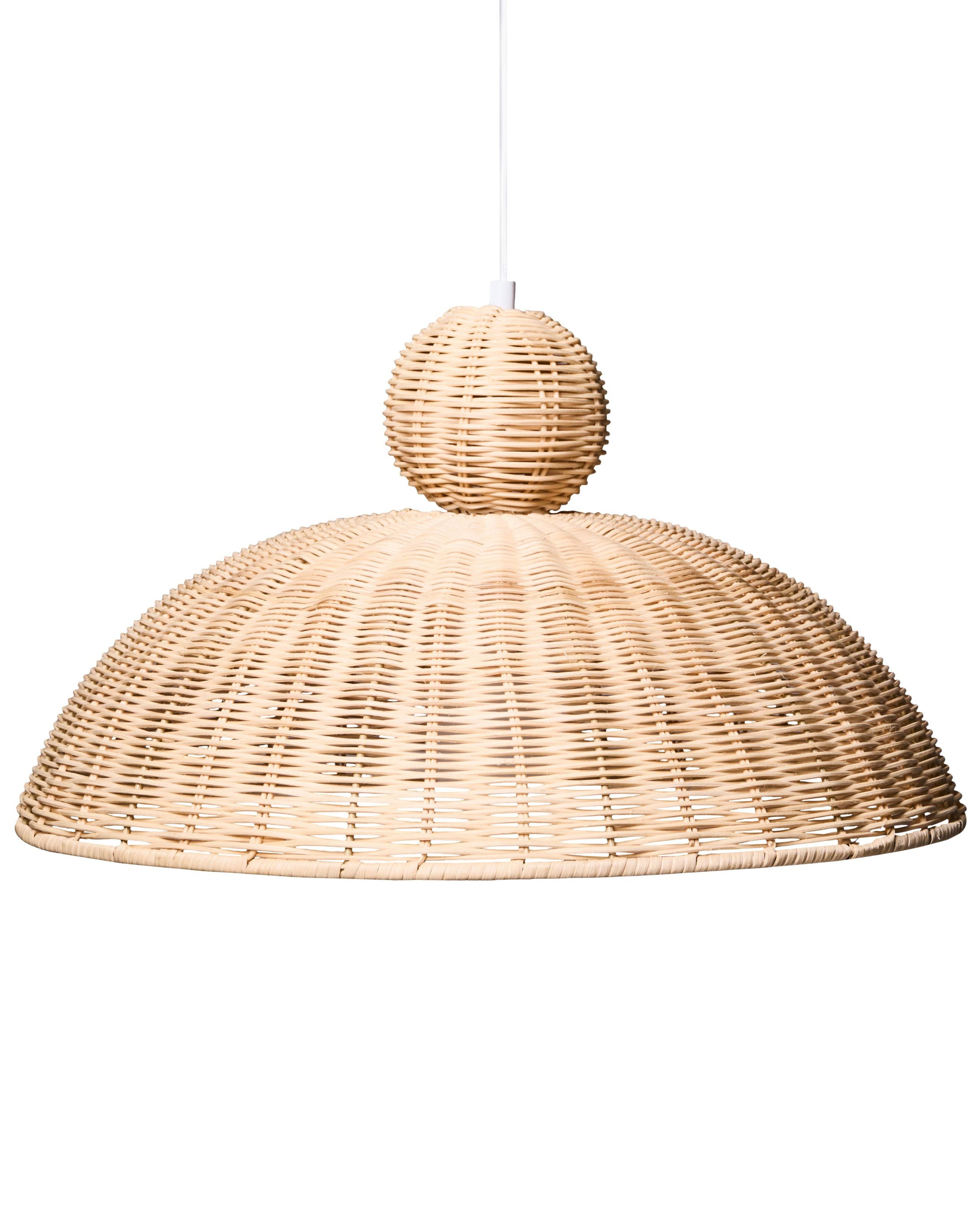 Lampa sufitowa wisząca w stylu boho naturalna rattanowa