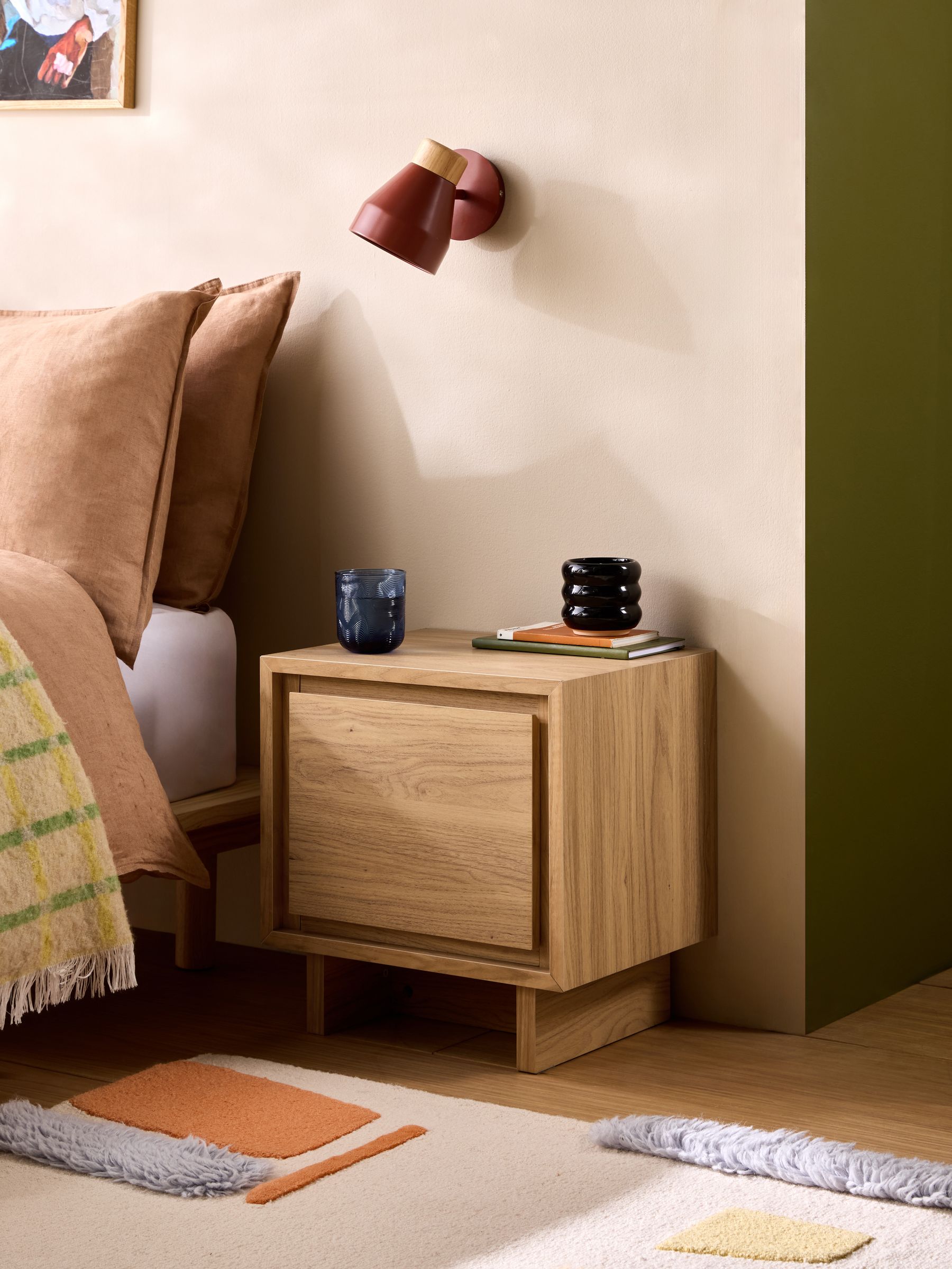 Kaci Bedside Table in Oak Effect