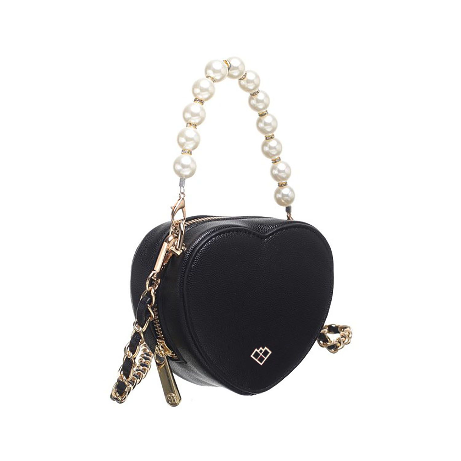 JFY Carri Co. Heart Shape Zip Top Pu Clutch/Crossbody Bag