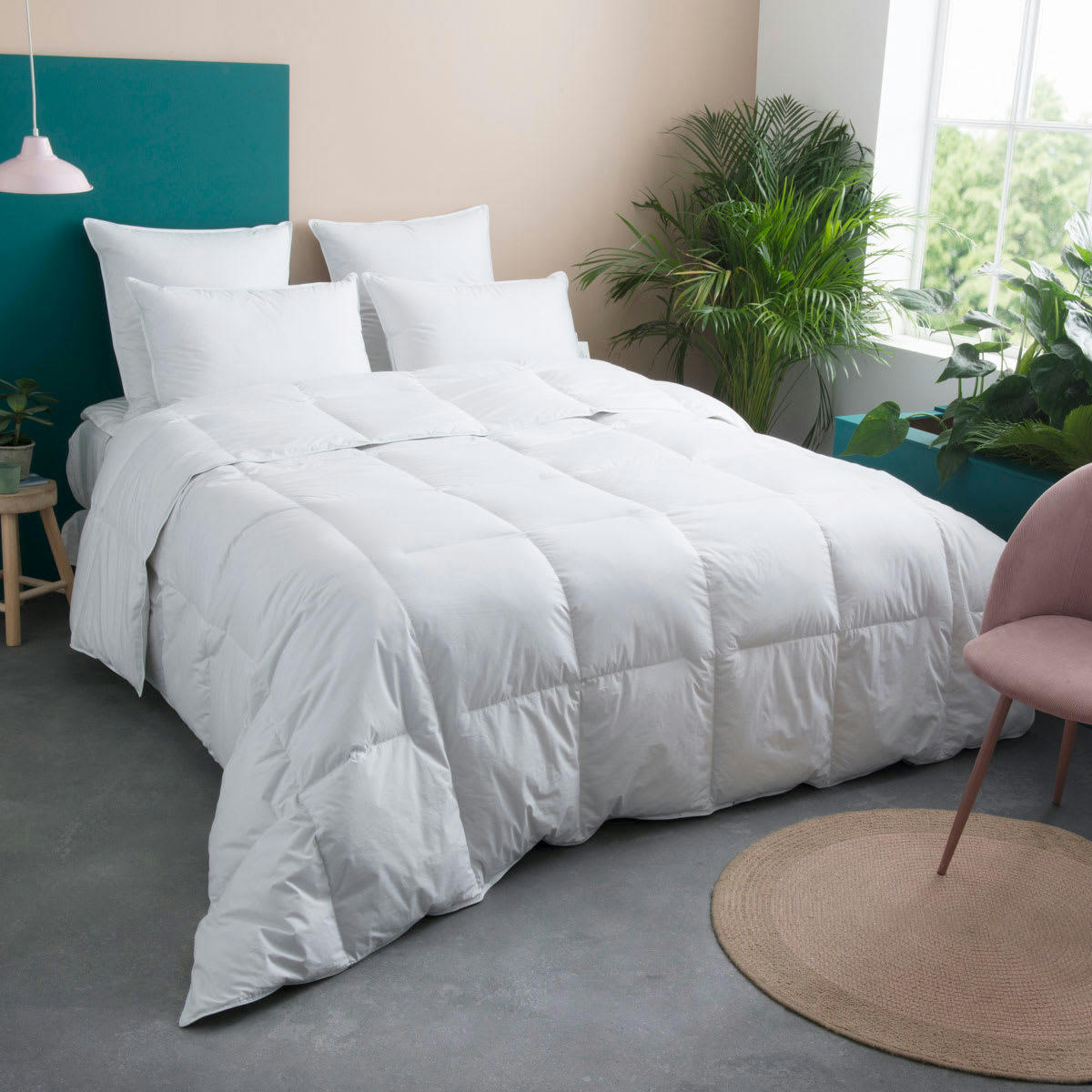 ANNABELLE - Couette TEMPEREE 70% Duvet - Coton  220x240 cm - Wake Me Green