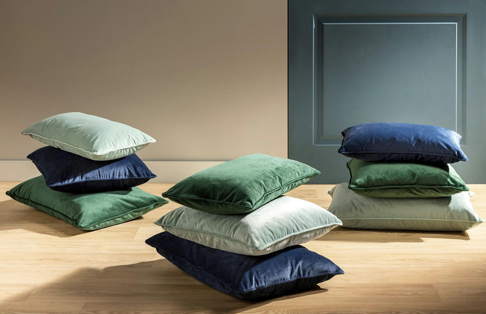 - Coussin - vert en velours 30x50 cm uni