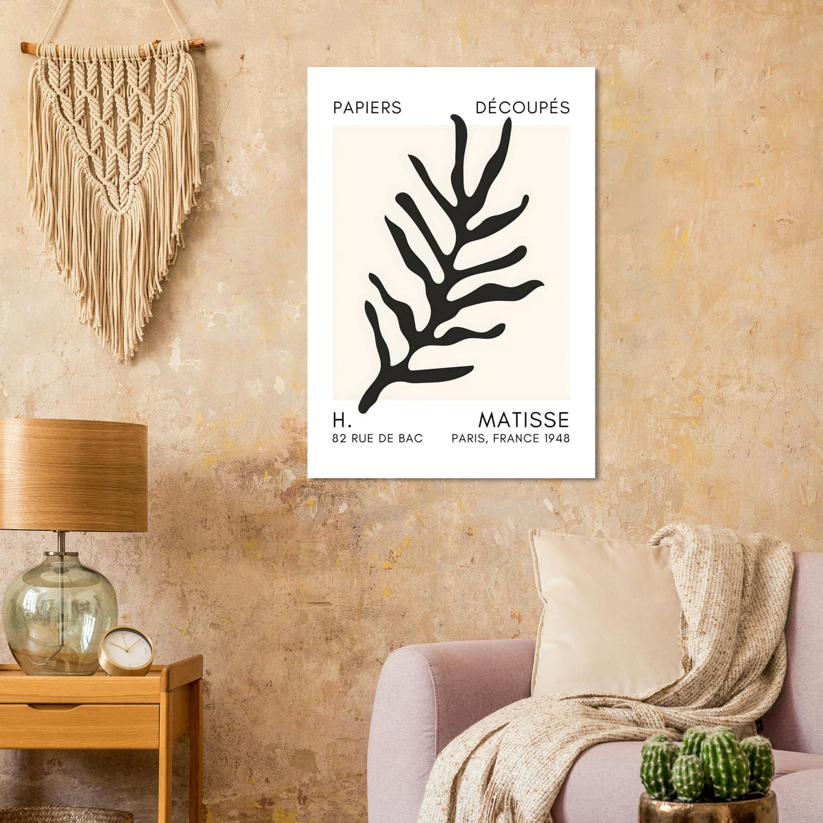 Artfulprints Poster Matisse – Ocean flora black  - 70x100 cm - Zwart