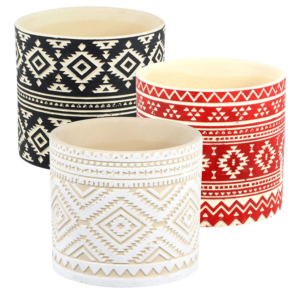 MEXICAIN - Mini cache pot cylindre en céramique D7cm