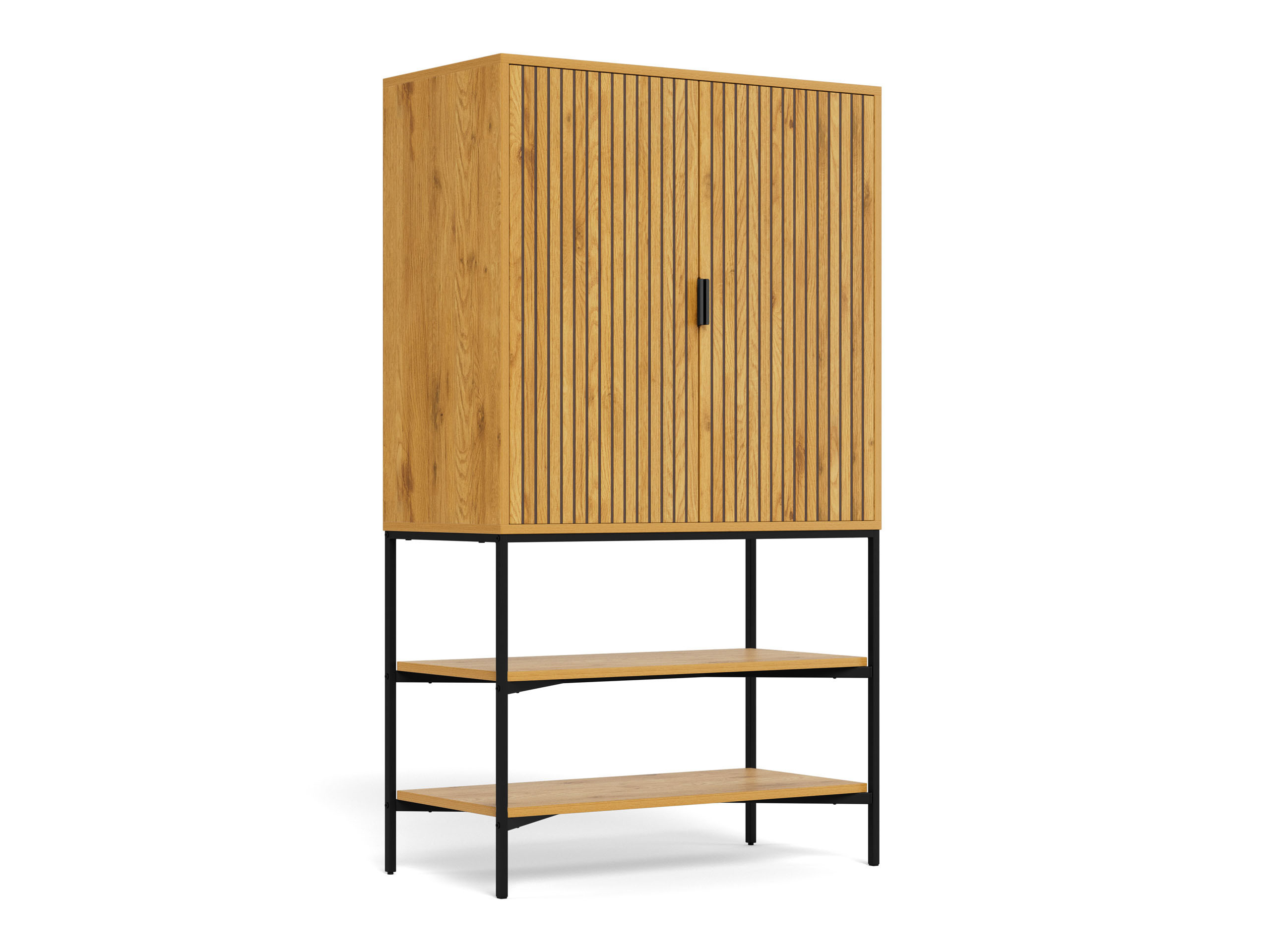 Szafka Lamel loft Oak 140x80 cm z drzwiczkami i półkami