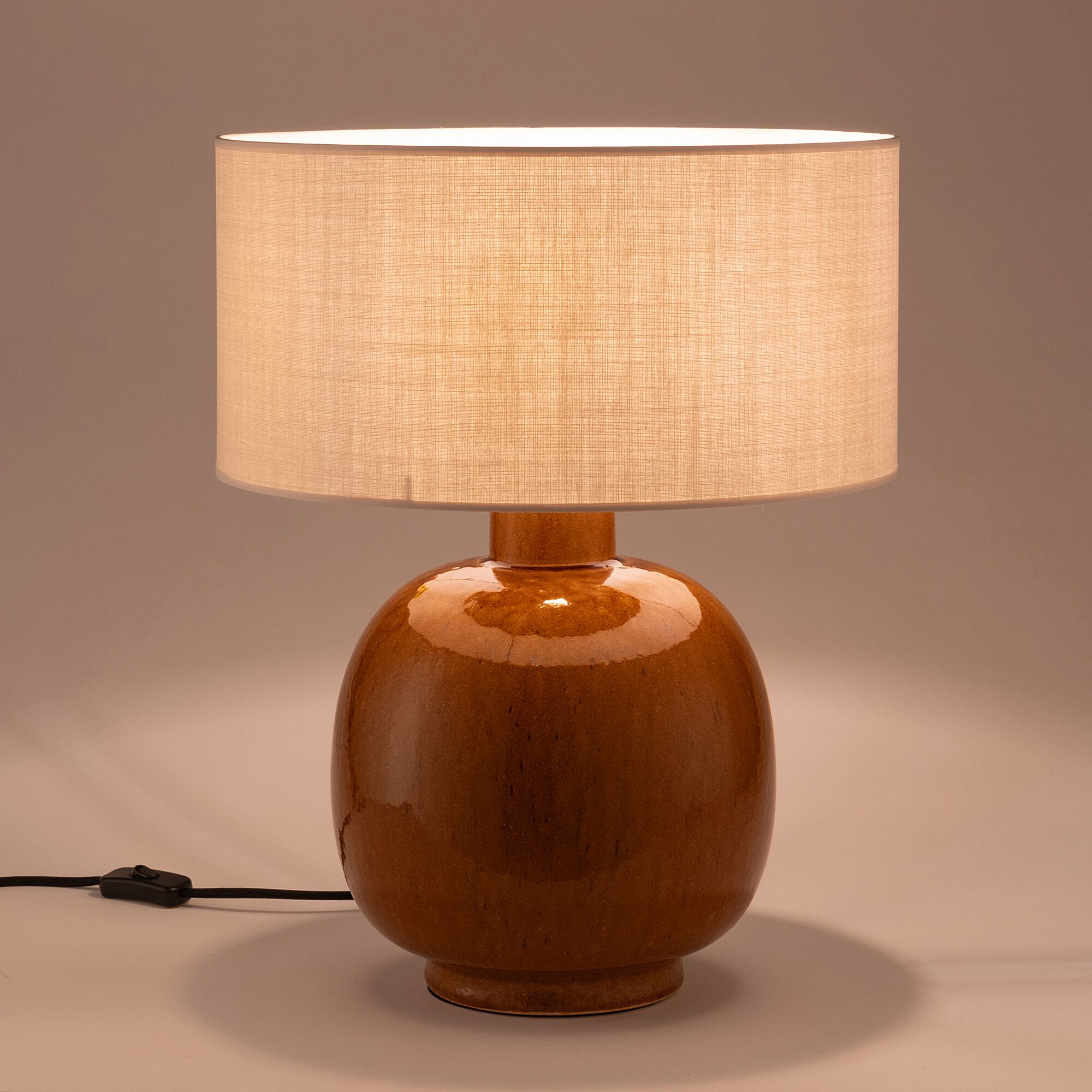 MISTRAL - Abat-jour cylindrique en coton D40cm - beige roucas