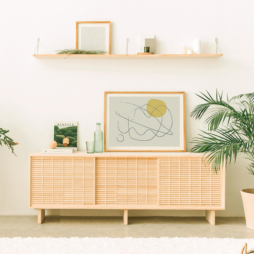 PEDRERA - Buffet 2 portes en bois de pin massif naturel - 180 cm