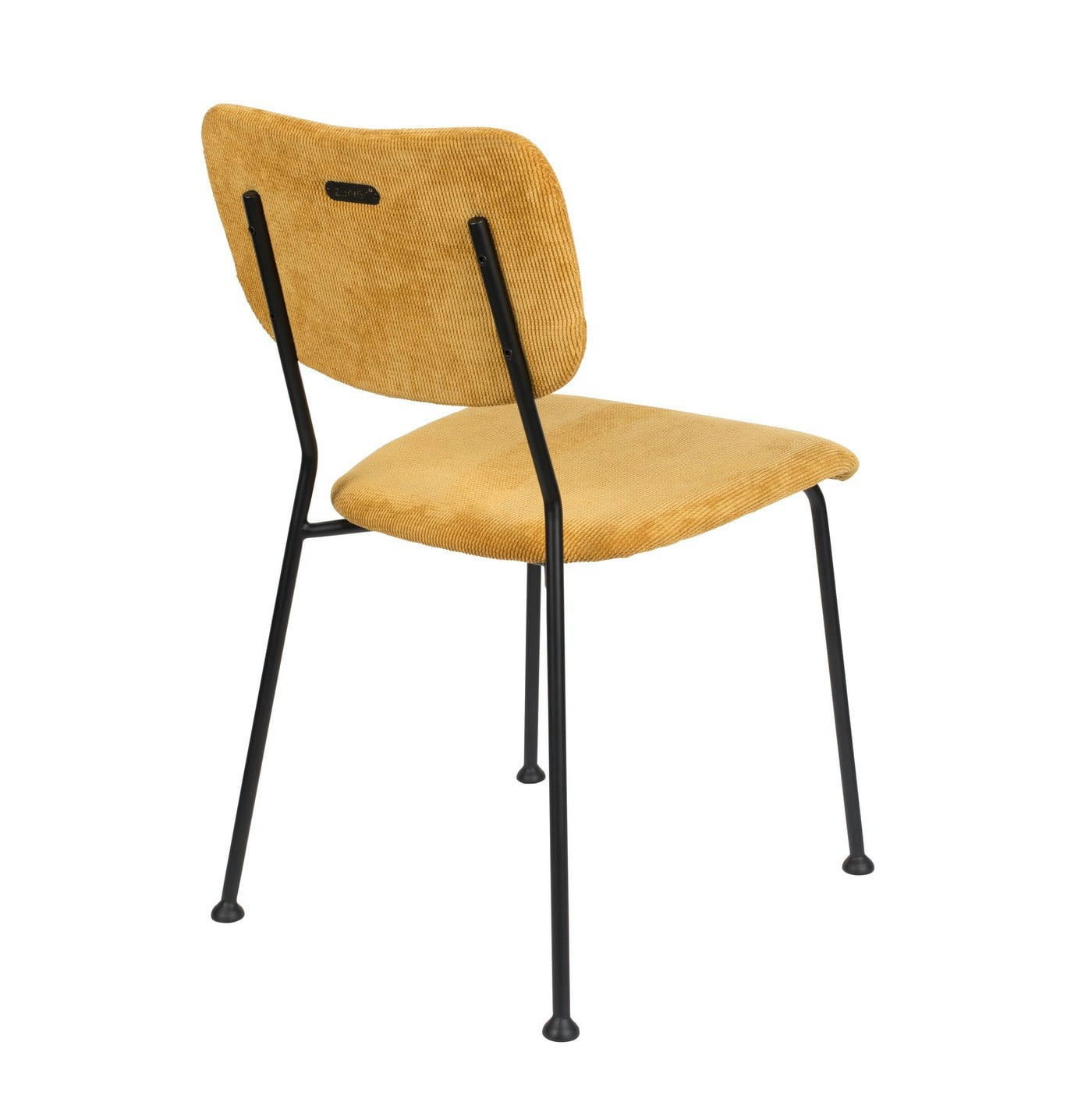BENSON - Chaise de repas velours jaune