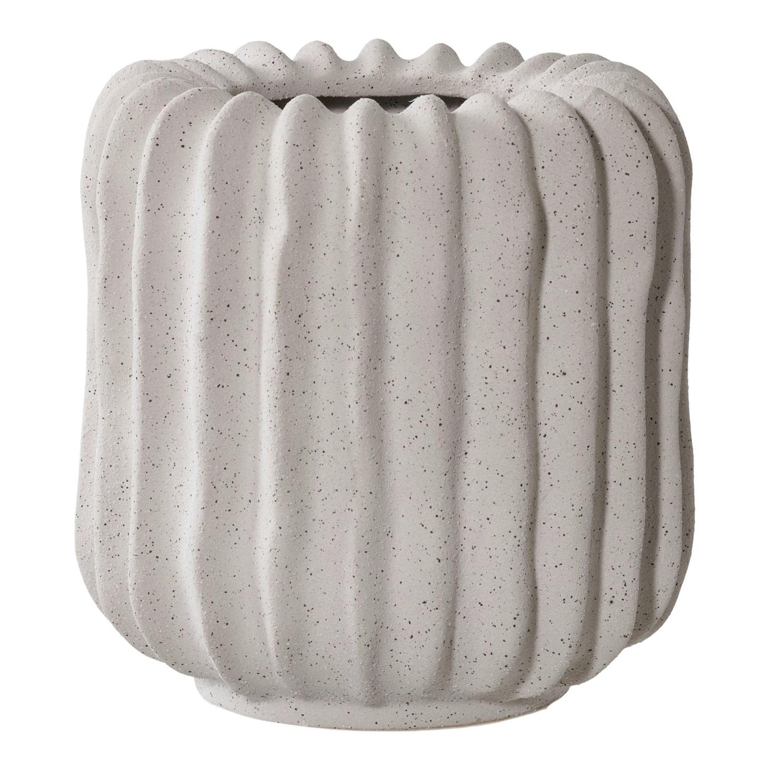 Cache-pot décoratif salon gris moucheté H 15 cm