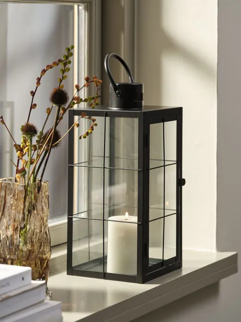 Lanterne VILLADS B16xL16xH36cm sort