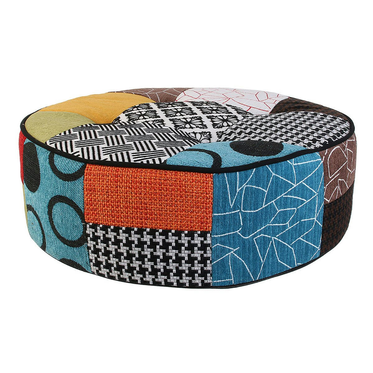 PATCHWORK - Pouf rond patchwork D50cm