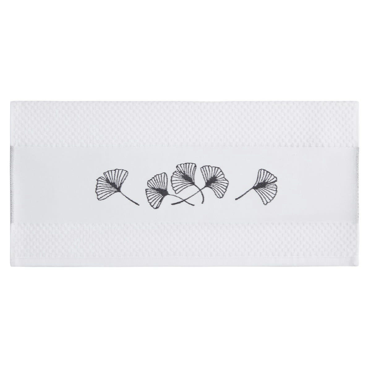 GINKGO - Lot de 3 torchons gaufrés  blanc 50x70 cm