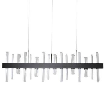 LAMPA WISZĄCA czarna 100cm ARCTIC LED kryształki