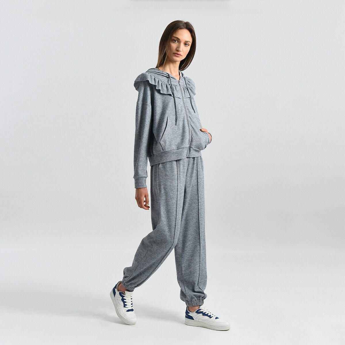 Gilet homewear à capuche col claudine